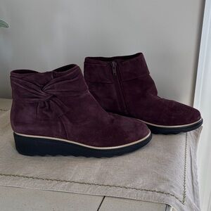 Clarks Collection Suede Ankle Boots 8W